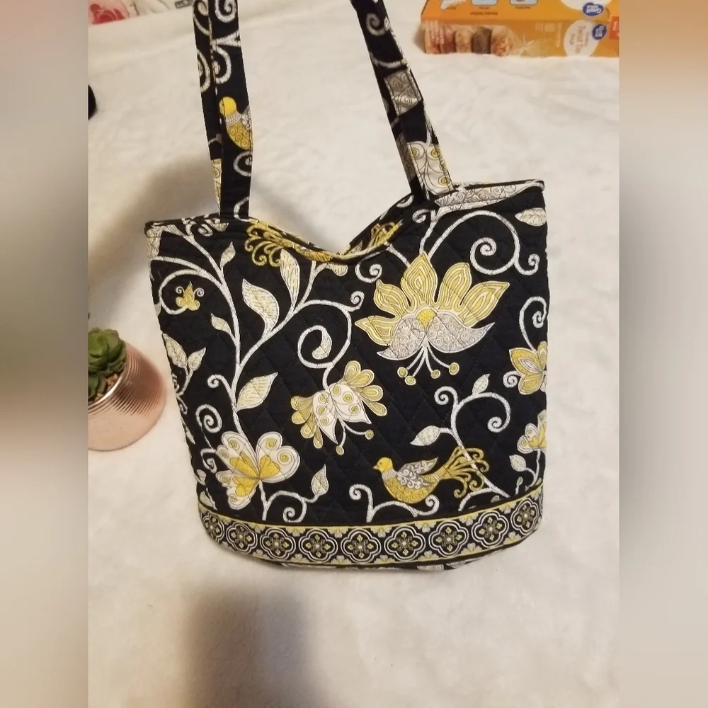 Elegant Black and Yellow Embroidered Women's Bag Set